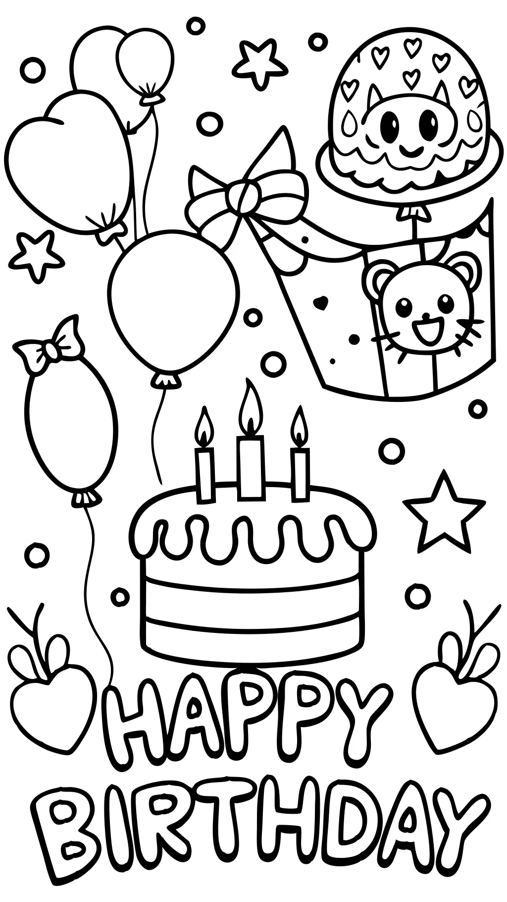 happy birthday printable coloring pages